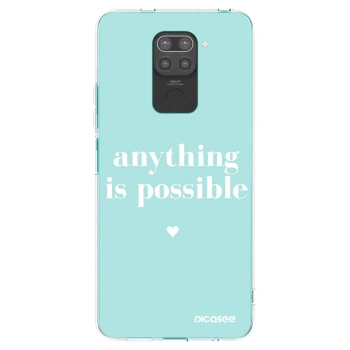 Picasee crna silikonska maskica za Xiaomi Redmi Note 9 - Anything is possible