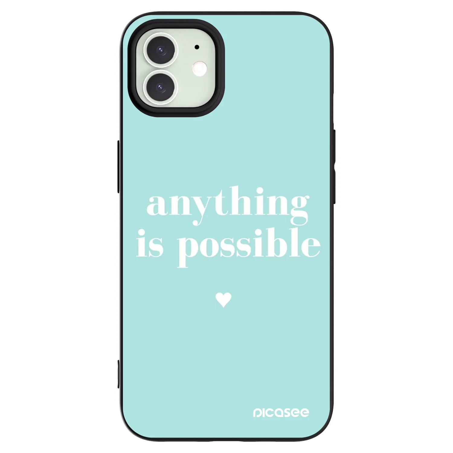 Picasee crna silikonska maskica za Apple iPhone 12 - Anything is possible