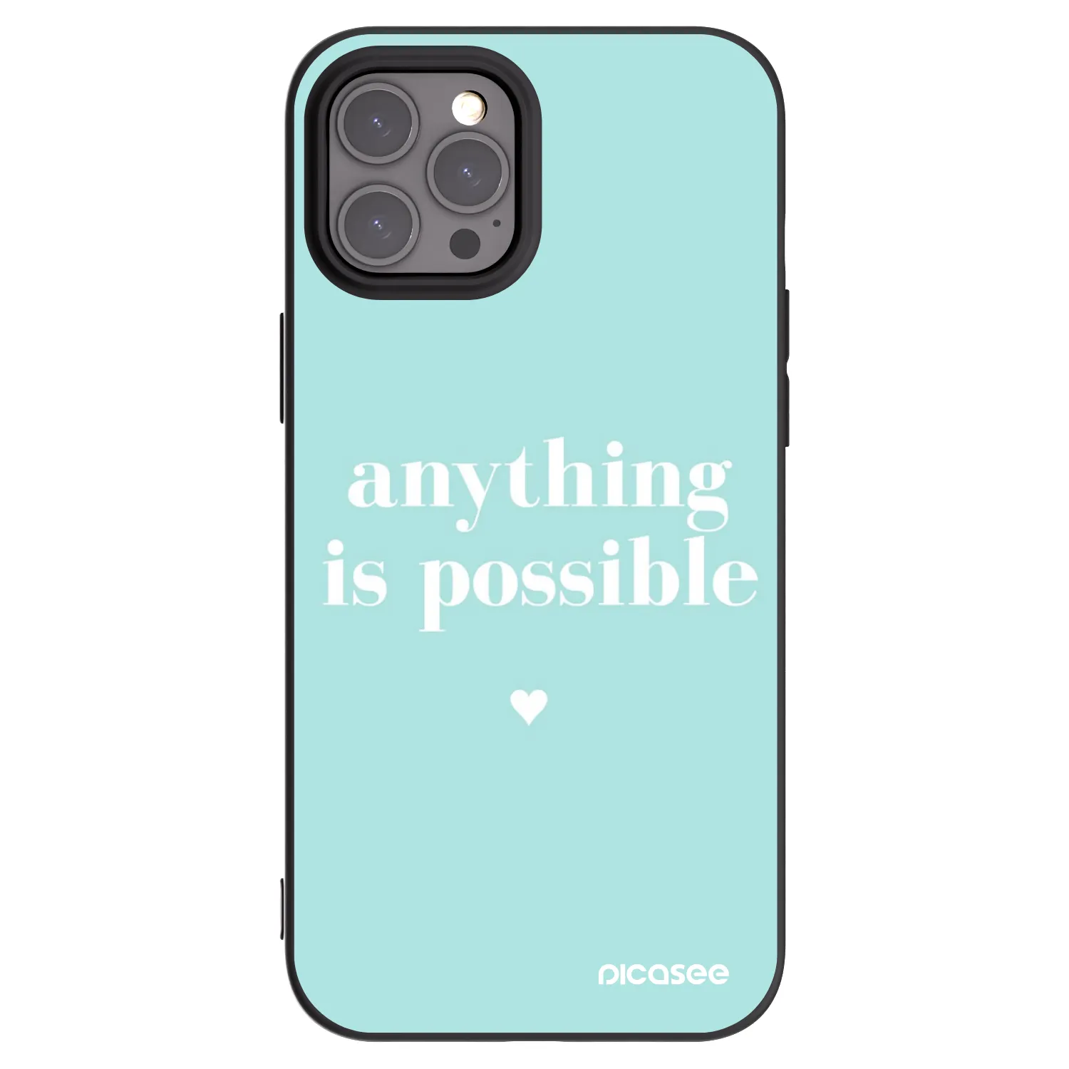 Picasee crna silikonska maskica za Apple iPhone 12 Pro Max - Anything is possible