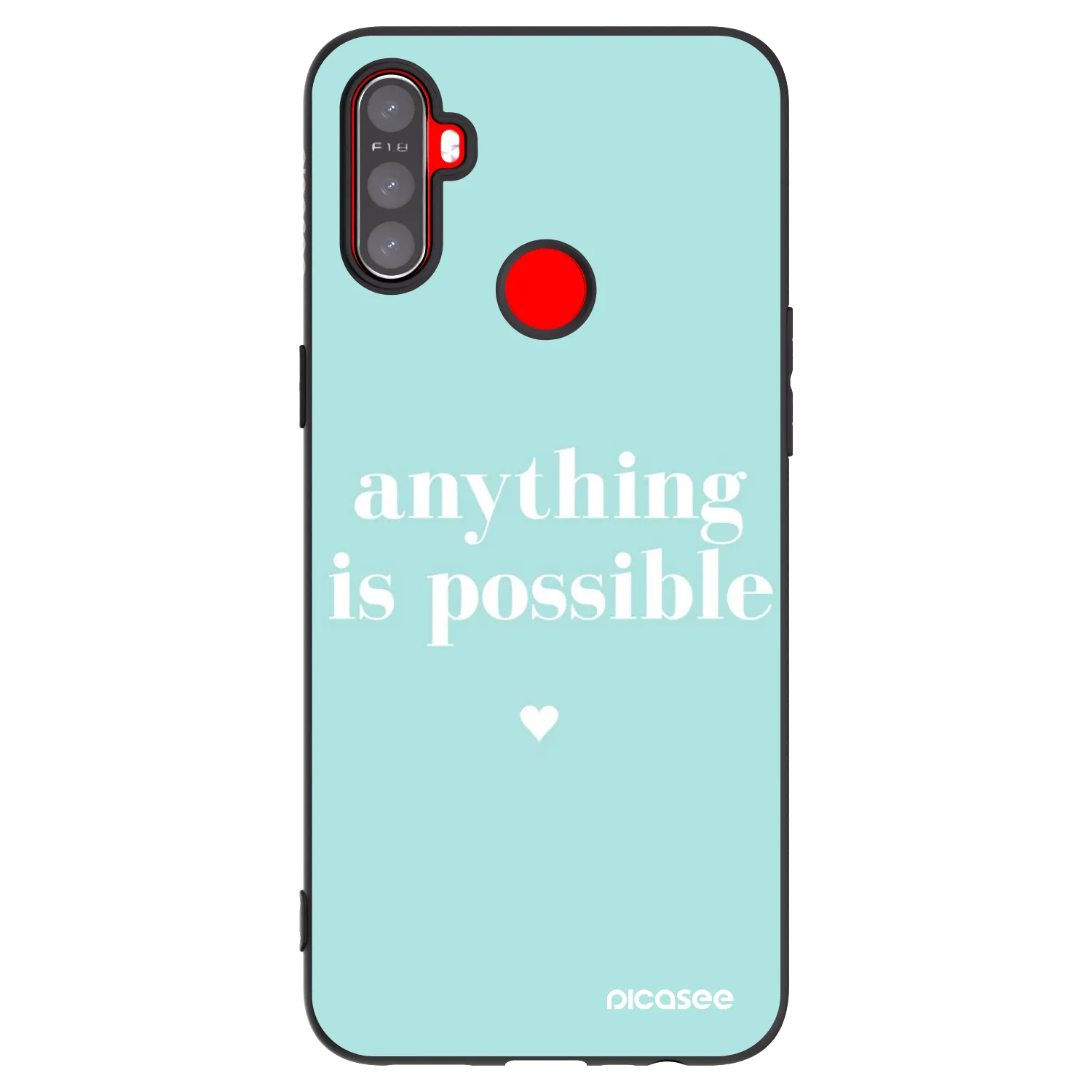 Picasee crna silikonska maskica za Realme C3 - Anything is possible
