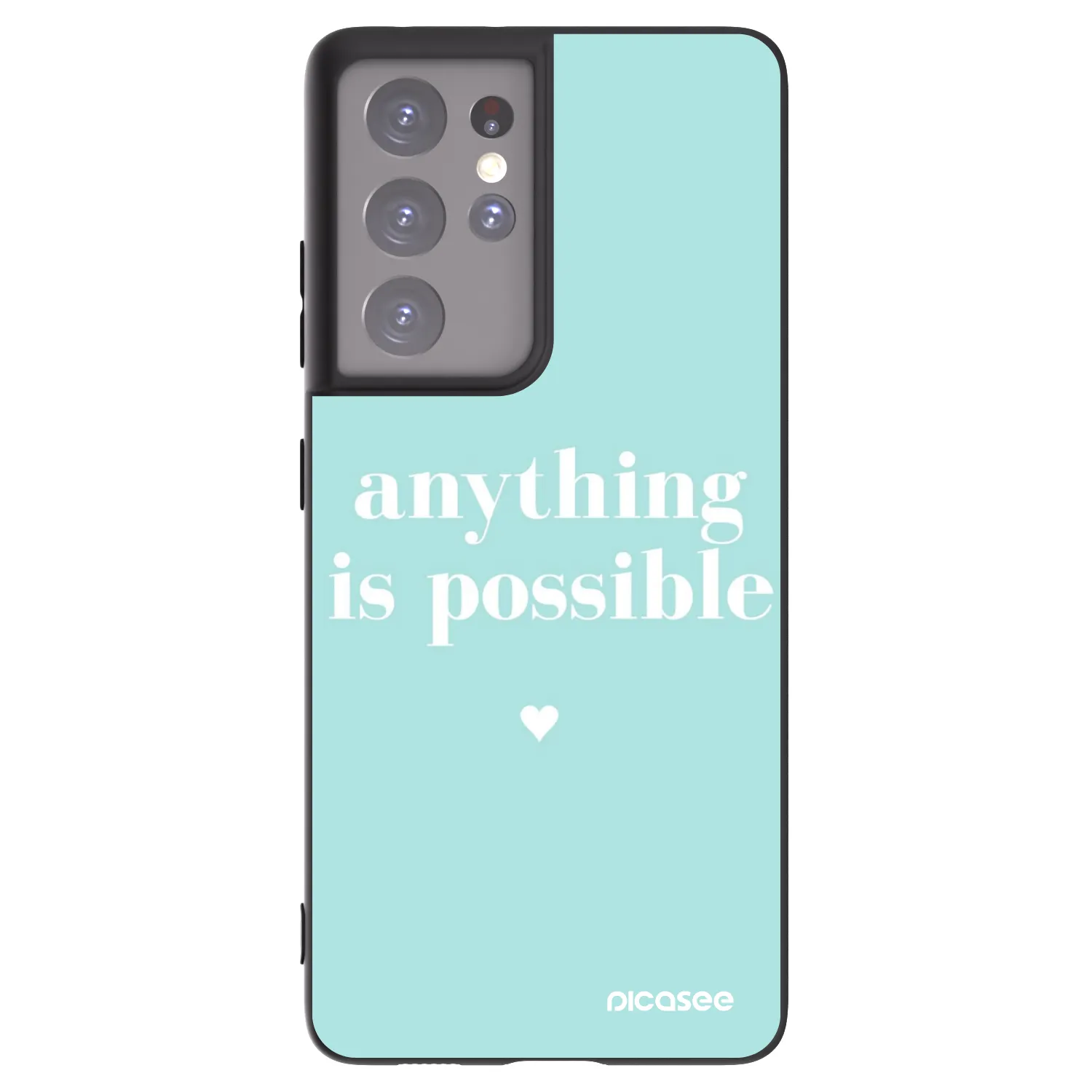 Picasee crna silikonska maskica za Samsung Galaxy S21 Ultra 5G G998B - Anything is possible