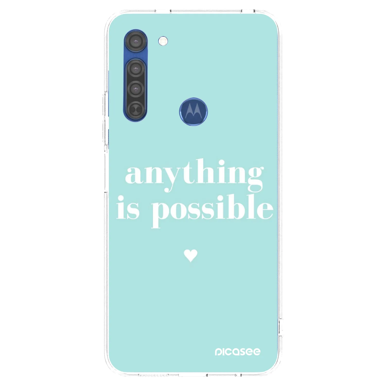 Picasee silikonska prozirna maskica za Motorola Moto G8 - Anything is possible