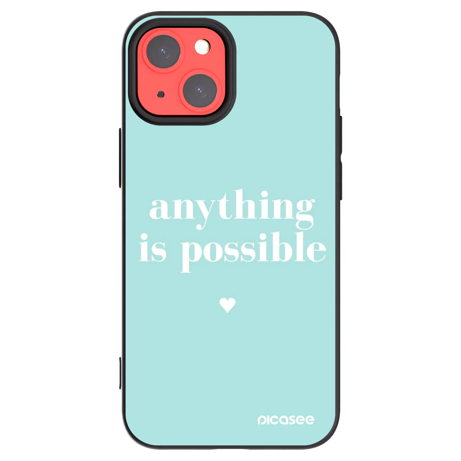 Picasee crna silikonska maskica za Apple iPhone 13 mini - Anything is possible