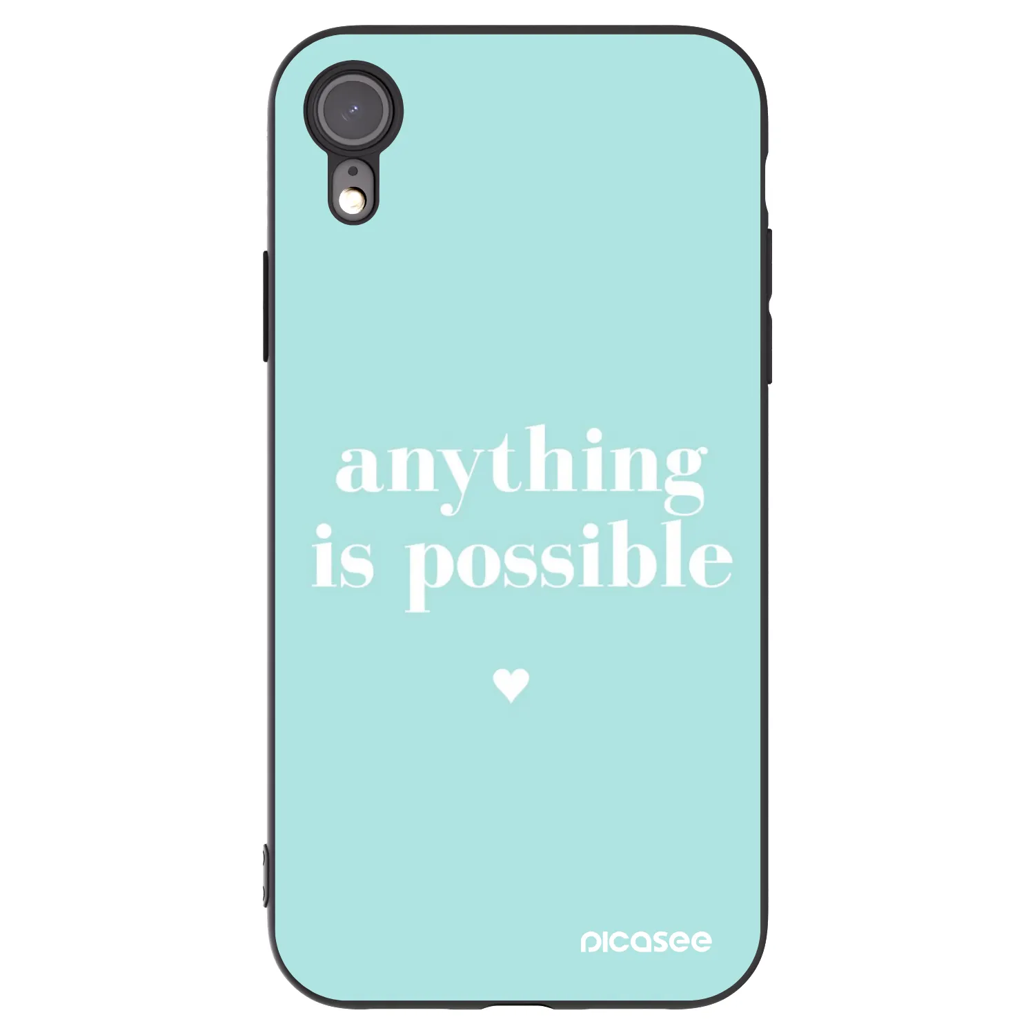 Picasee crna silikonska maskica za Apple iPhone XR - Anything is possible