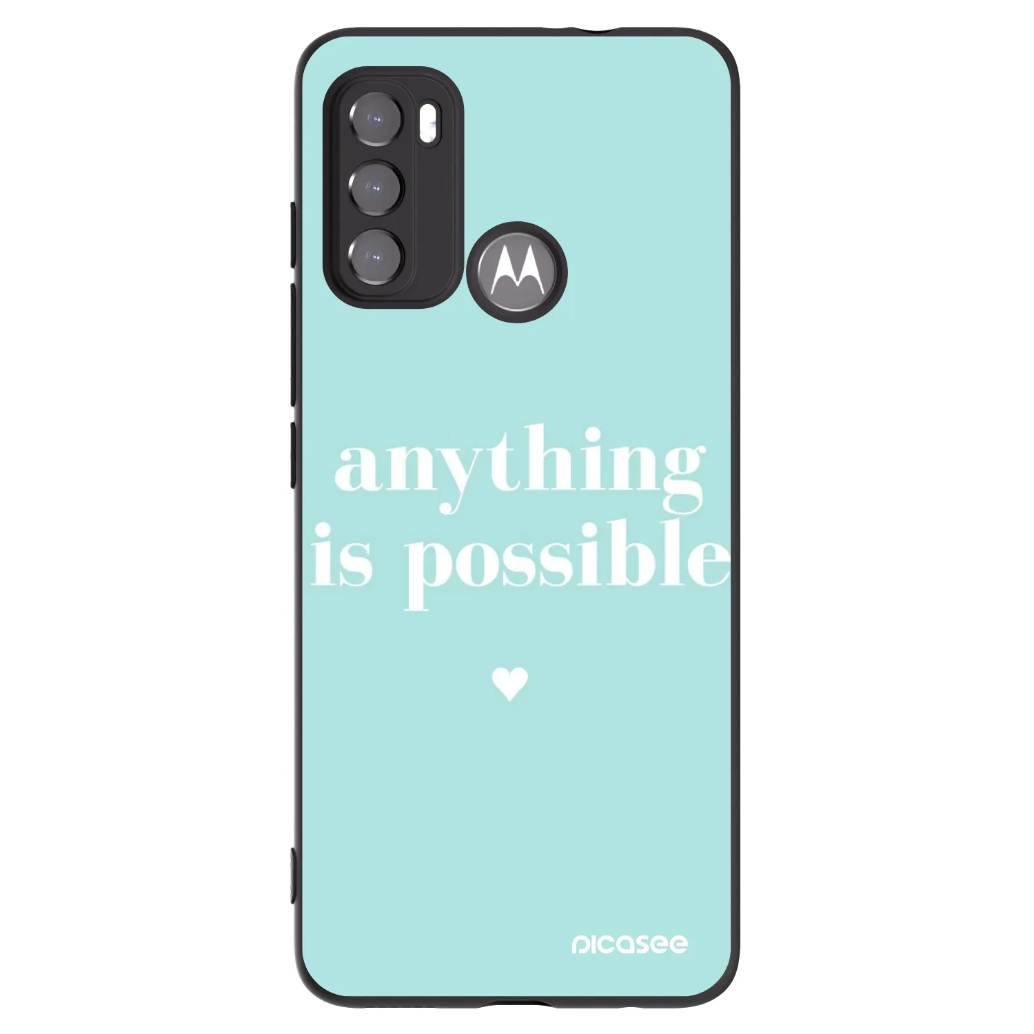 Picasee crna silikonska maskica za Motorola Moto G60 - Anything is possible