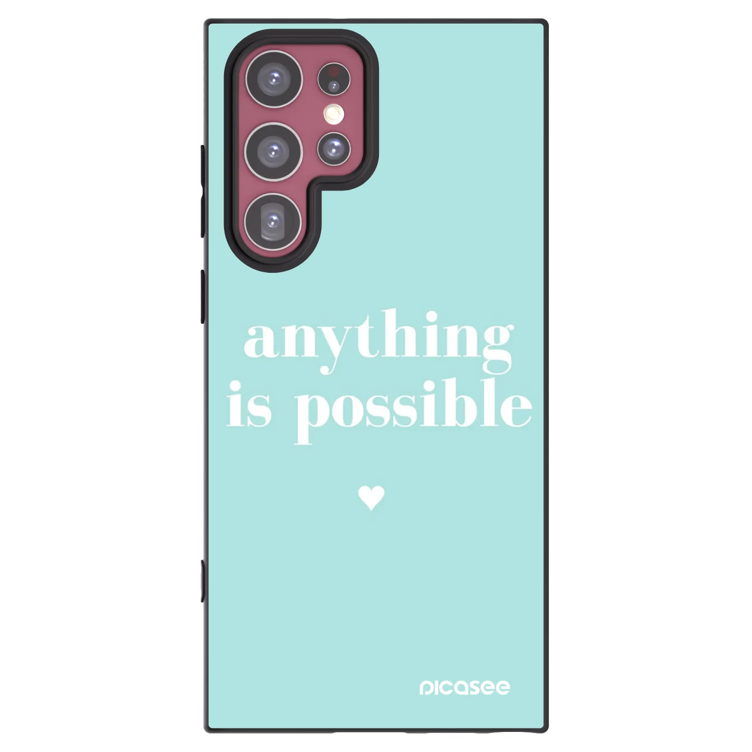Picasee crna silikonska maskica za Samsung Galaxy S22 Ultra 5G - Anything is possible