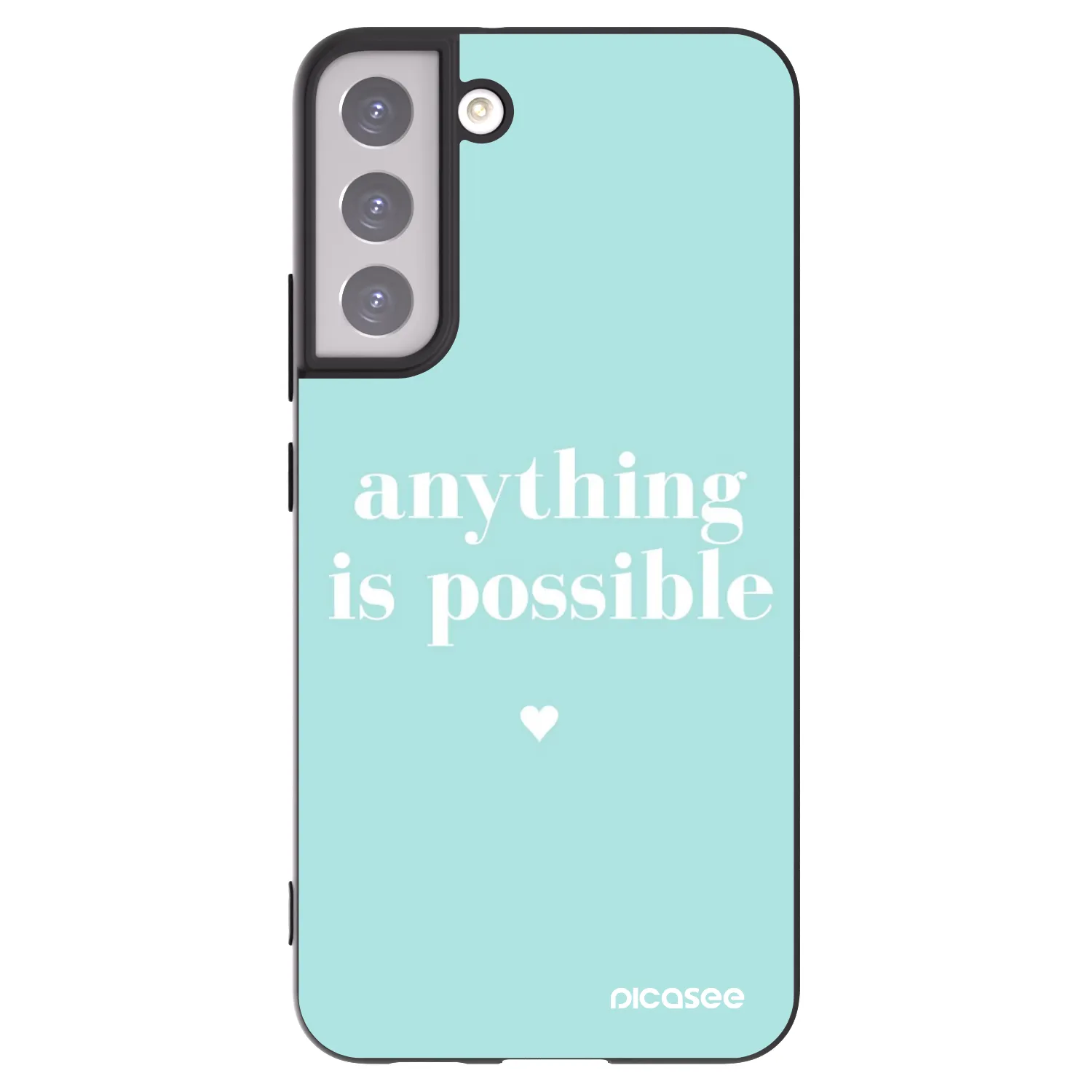 Picasee crna silikonska maskica za Samsung Galaxy S22+ 5G - Anything is possible