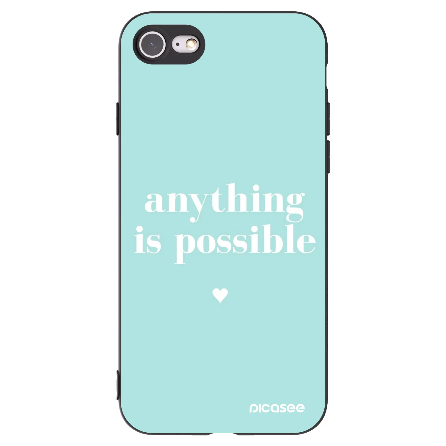 Picasee crna silikonska maskica za Apple iPhone SE 2022 - Anything is possible