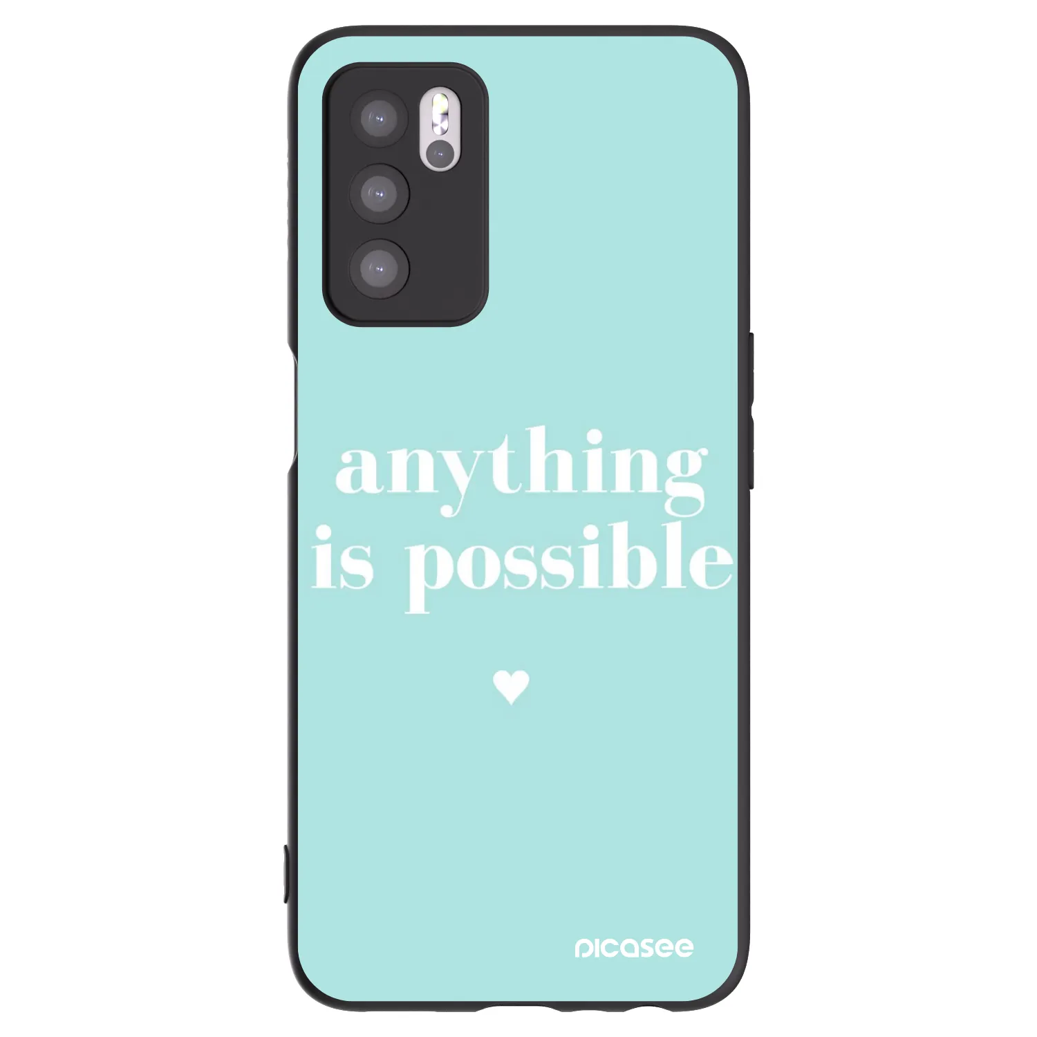 Picasee crna silikonska maskica za OPPO A16s - Anything is possible