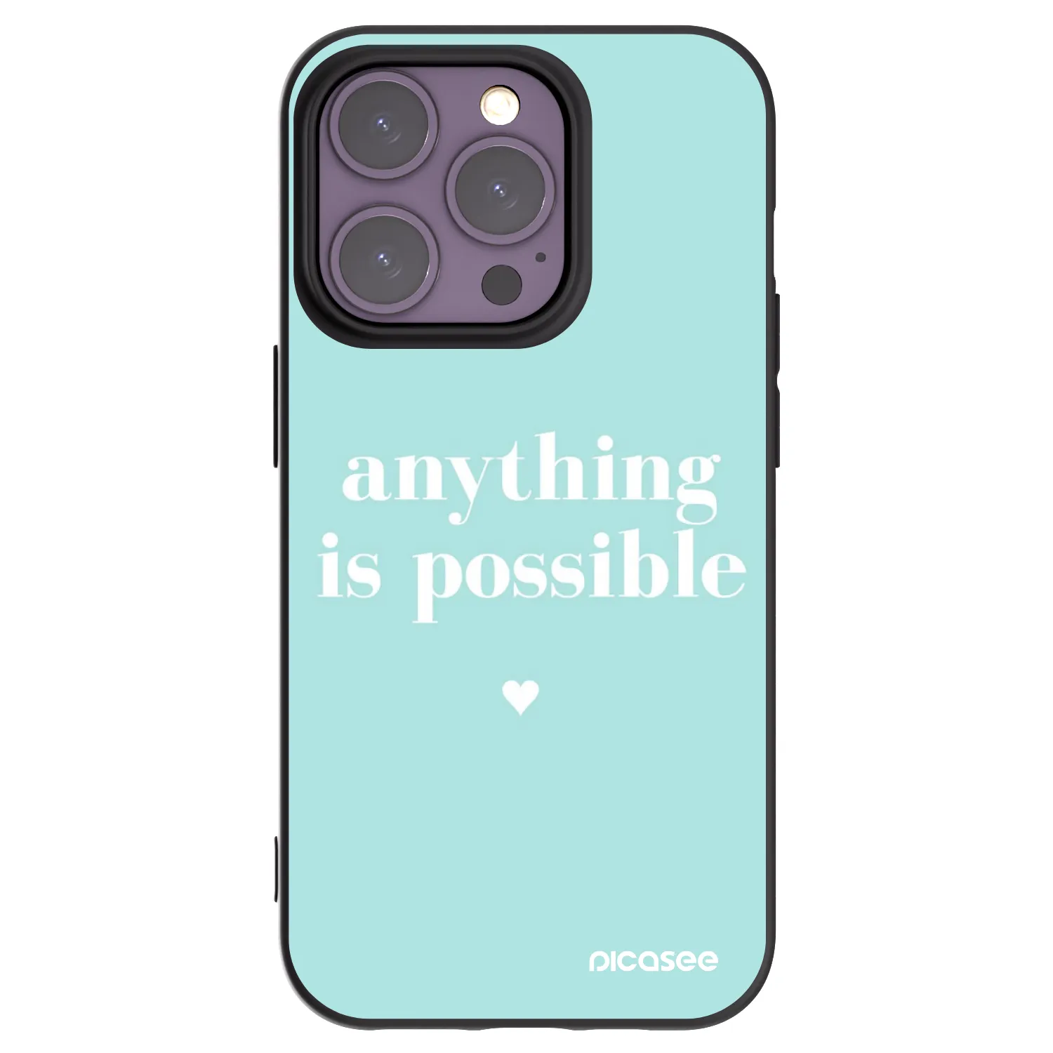Picasee crna silikonska maskica za Apple iPhone 14 Pro - Anything is possible