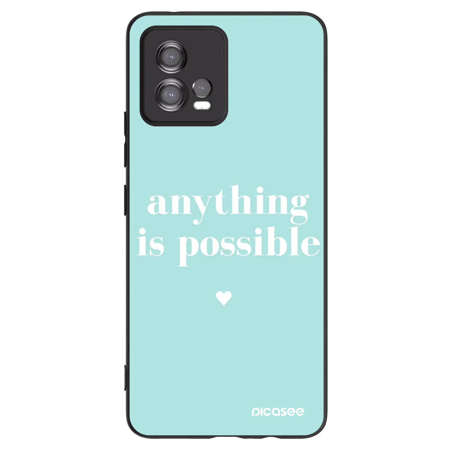 Picasee crna silikonska maskica za Motorola Moto G72 - Anything is possible