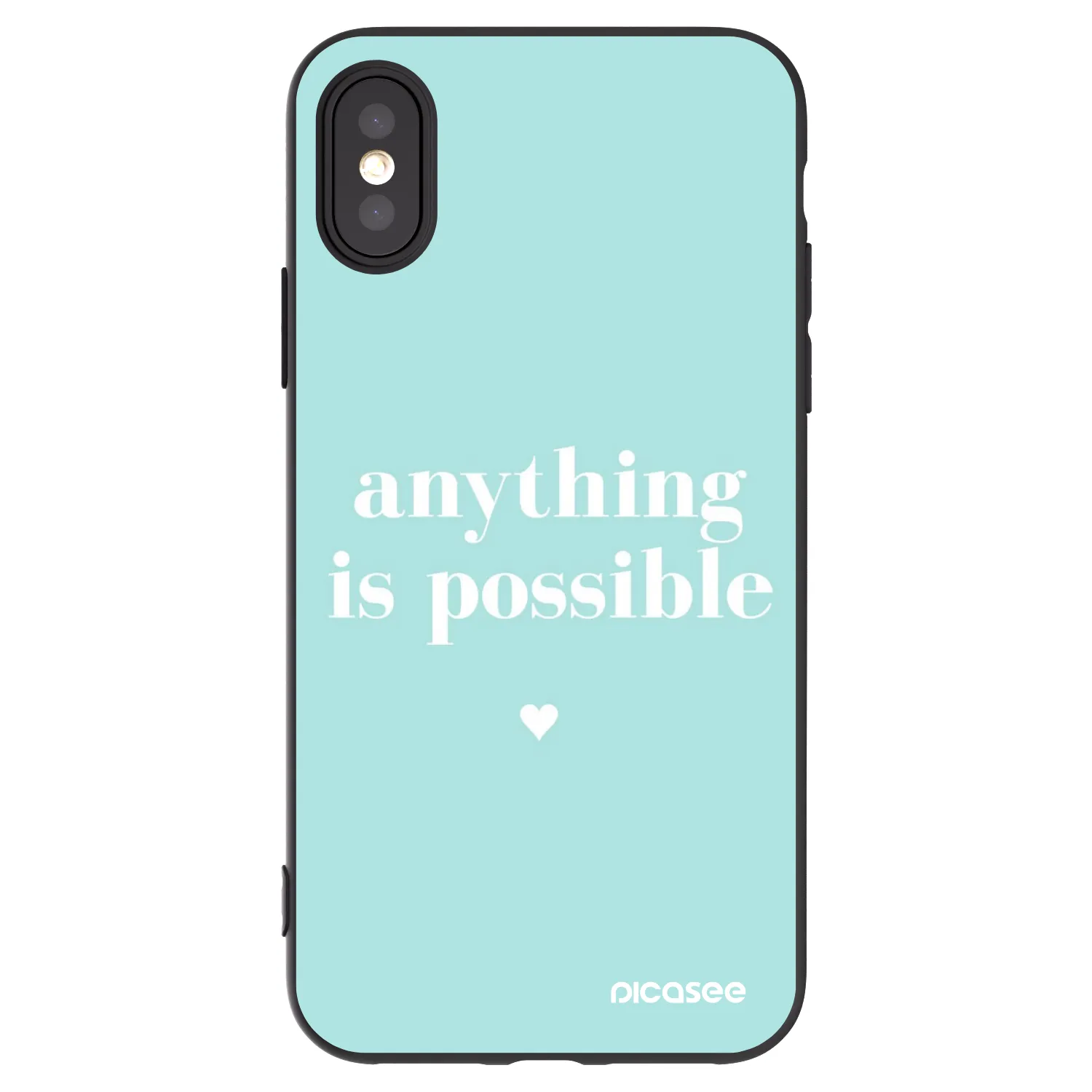 Picasee crna silikonska maskica za Apple iPhone X/XS - Anything is possible