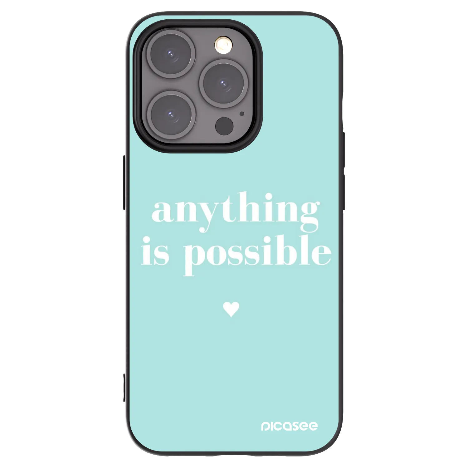 Picasee crna silikonska maskica za Apple iPhone 15 Pro - Anything is possible