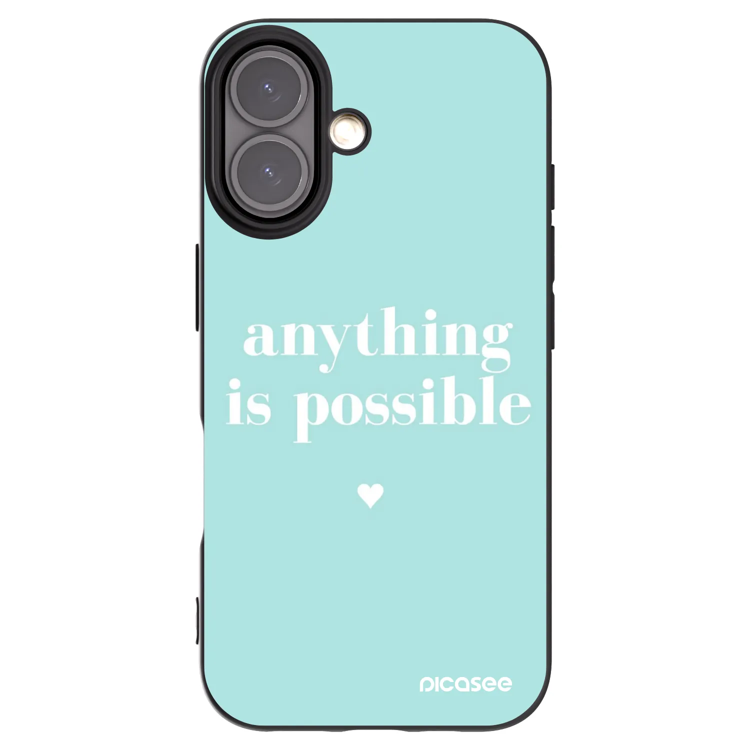 Picasee crna silikonska maskica za Apple iPhone 16 - Anything is possible