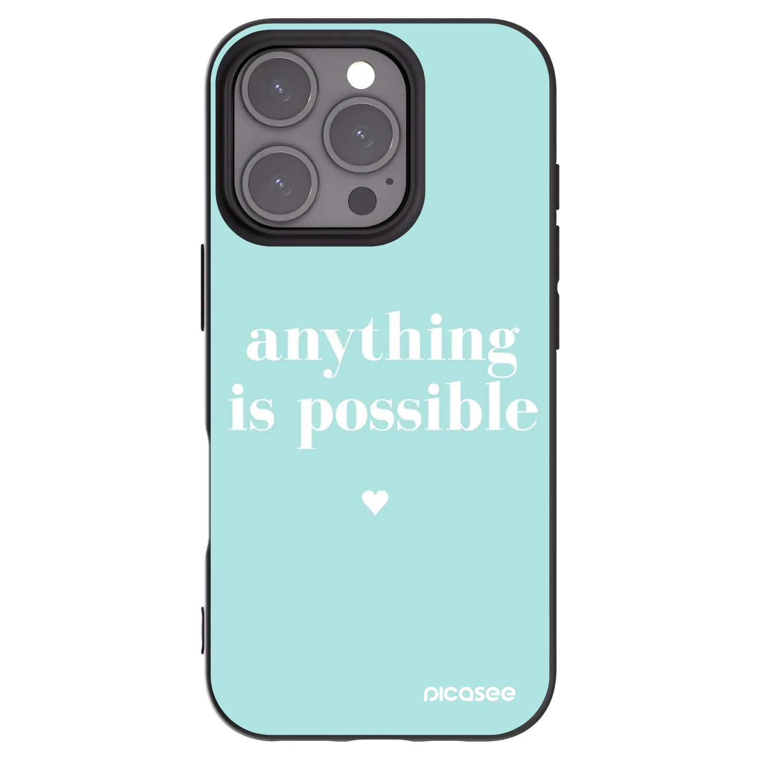 Picasee crna silikonska maskica za Apple iPhone 16 Pro - Anything is possible