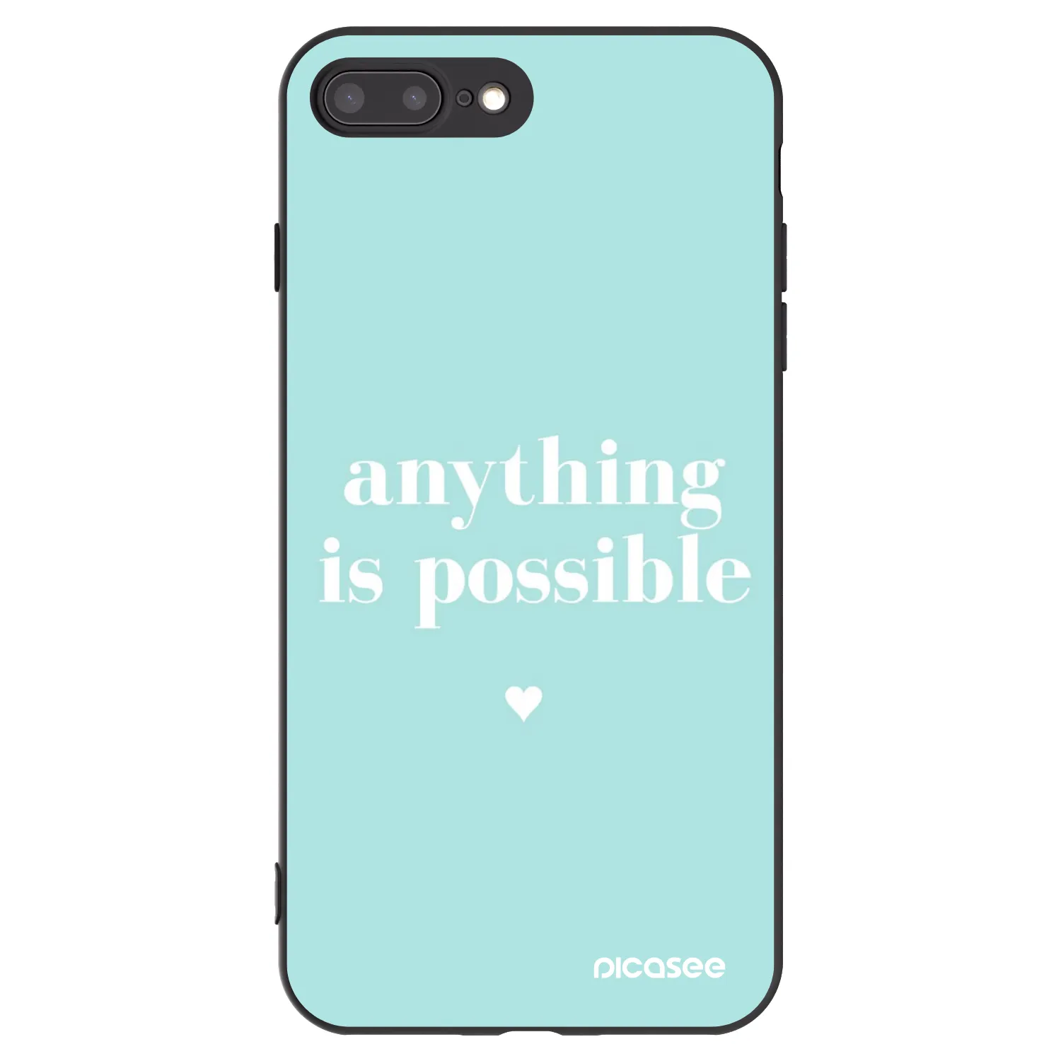 Picasee crna silikonska maskica za Apple iPhone 7 Plus - Anything is possible