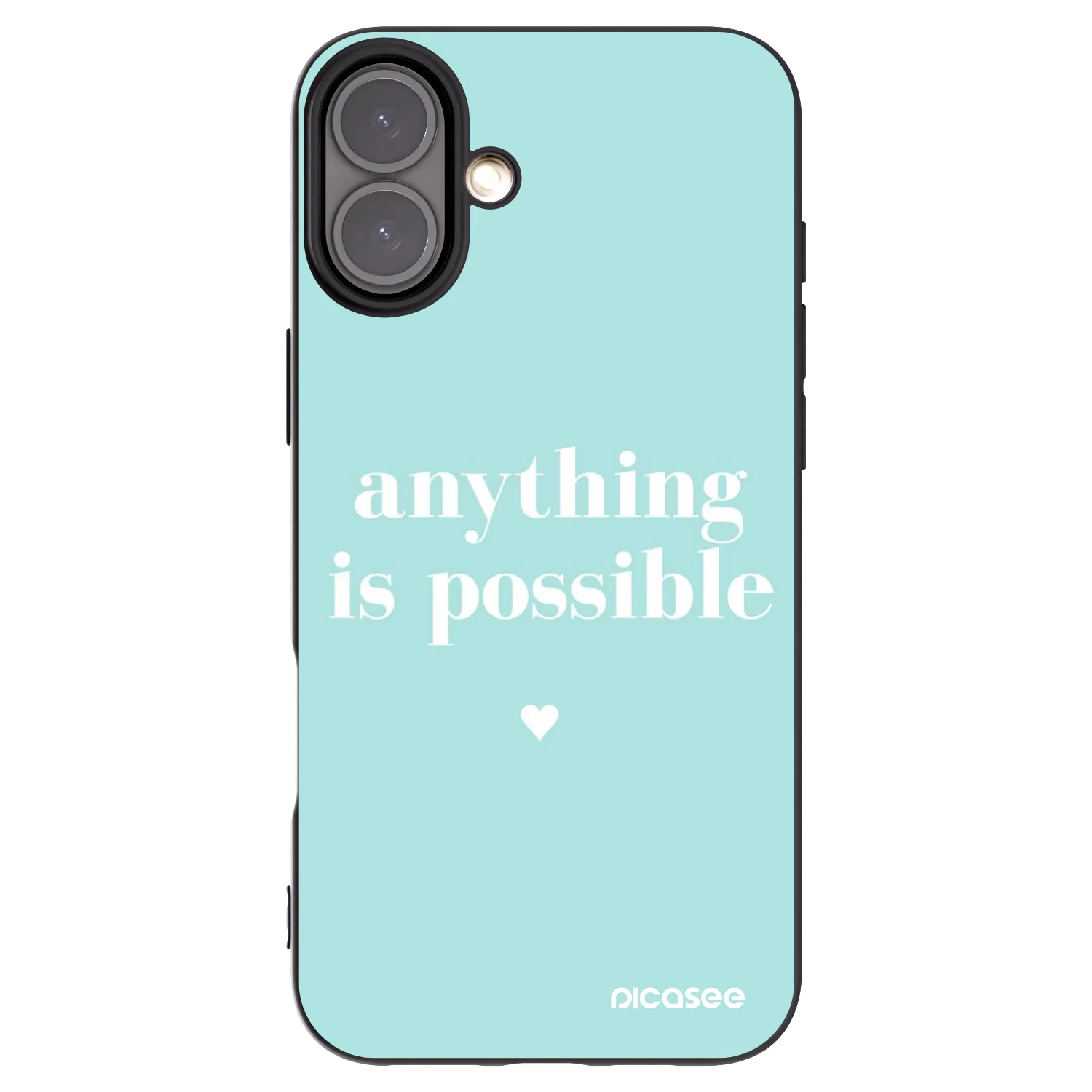 Picasee crna silikonska maskica za Apple iPhone 16 Plus - Anything is possible