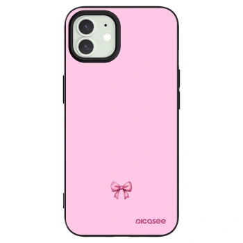 Picasee crna silikonska maskica za Apple iPhone 12 - Blush bow
