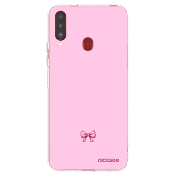Picasee silikonska prozirna maskica za Samsung Galaxy A20s - Blush bow
