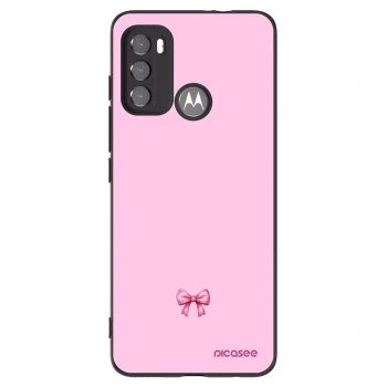 Picasee crna silikonska maskica za Motorola Moto G60 - Blush bow