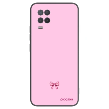 Picasee crna silikonska maskica za Realme 8 5G - Blush bow