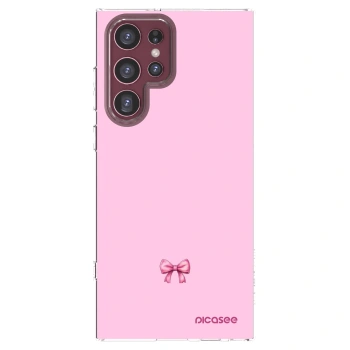 Picasee silikonska prozirna maskica za Samsung Galaxy S22 Ultra 5G - Blush bow