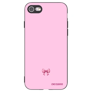 Picasee crna silikonska maskica za Apple iPhone SE 2022 - Blush bow