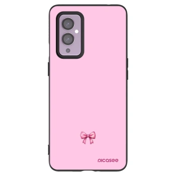 Picasee crna silikonska maskica za OnePlus 9 - Blush bow