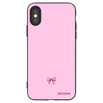 Picasee crna silikonska maskica za Apple iPhone X/XS - Blush bow