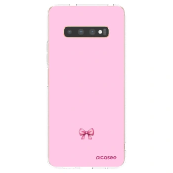 Picasee silikonska prozirna maskica za Samsung Galaxy S10 Plus G975 - Blush bow