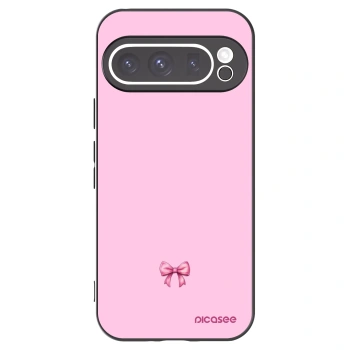 Picasee crna silikonska maskica za Google Pixel 9 Pro XL - Blush bow