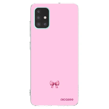 Picasee silikonska prozirna maskica za Samsung Galaxy A51 A515F - Blush bow