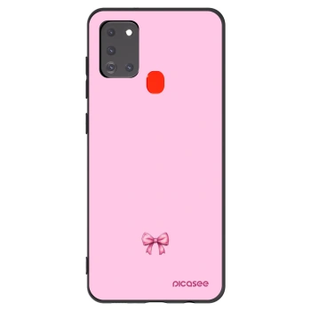 Picasee crna silikonska maskica za Samsung Galaxy A21s - Blush bow