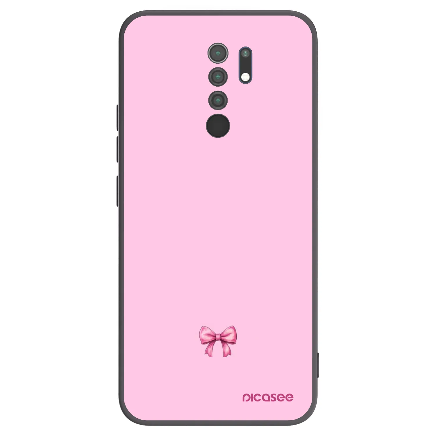 Picasee crna silikonska maskica za Xiaomi Redmi 9 - Blush bow