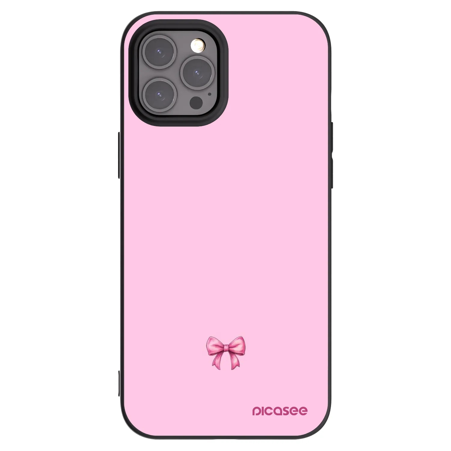 Picasee crna silikonska maskica za Apple iPhone 12 Pro Max - Blush bow