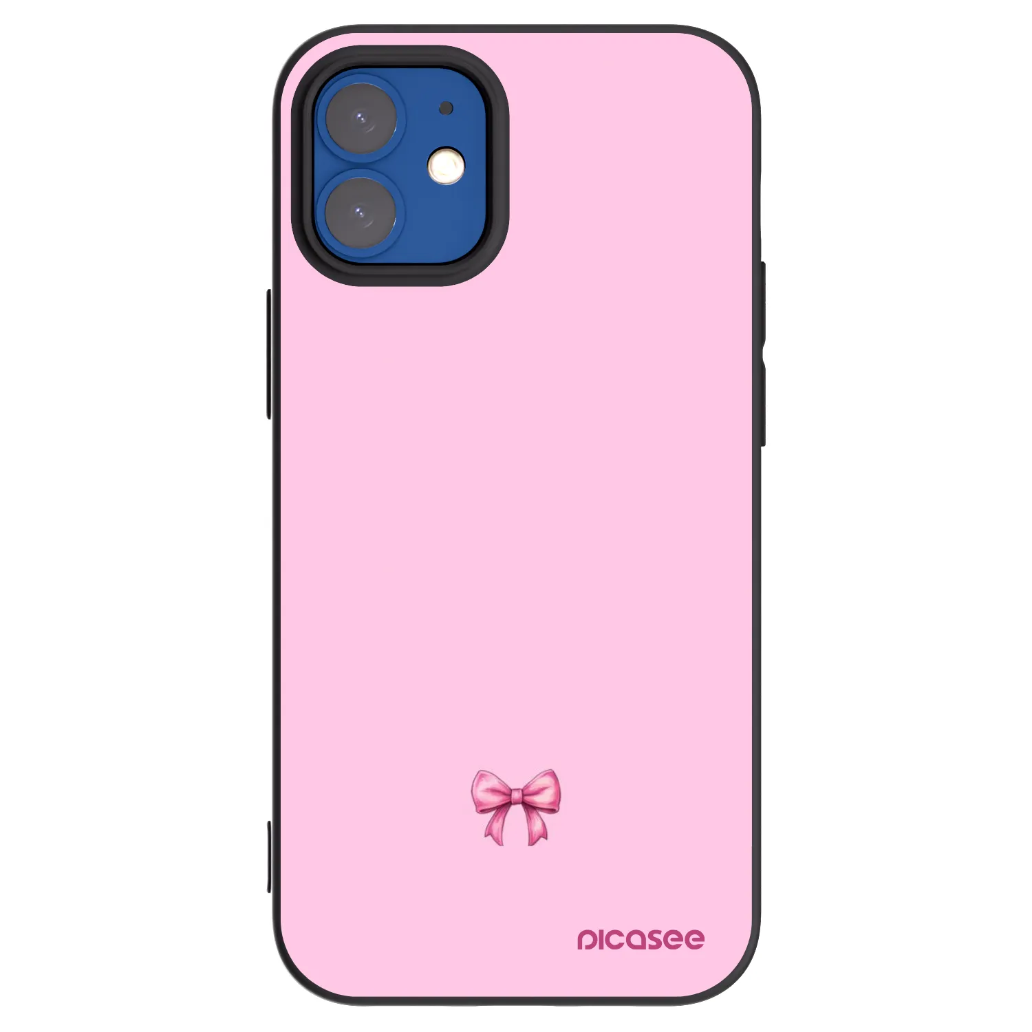 Picasee crna silikonska maskica za Apple iPhone 12 mini - Blush bow