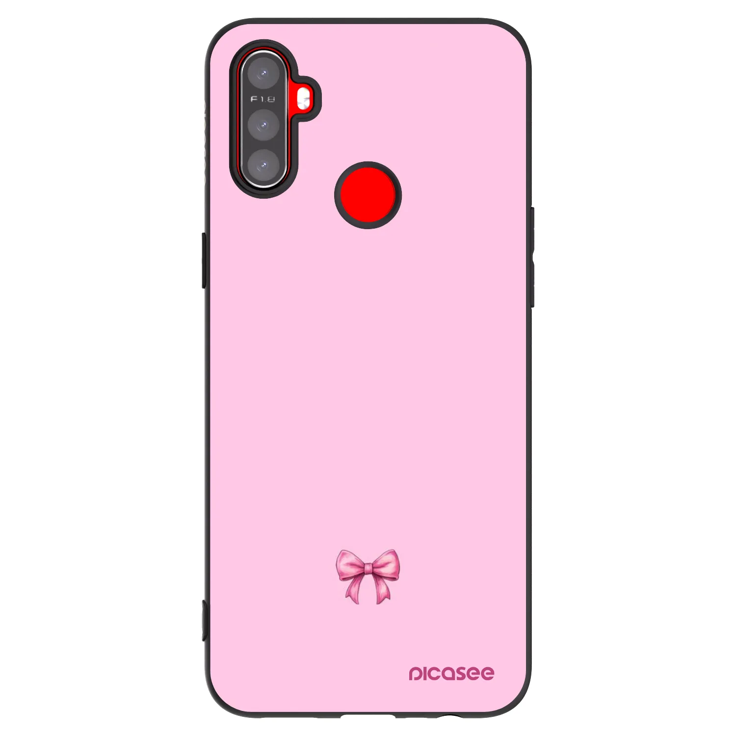 Picasee crna silikonska maskica za Realme C3 - Blush bow