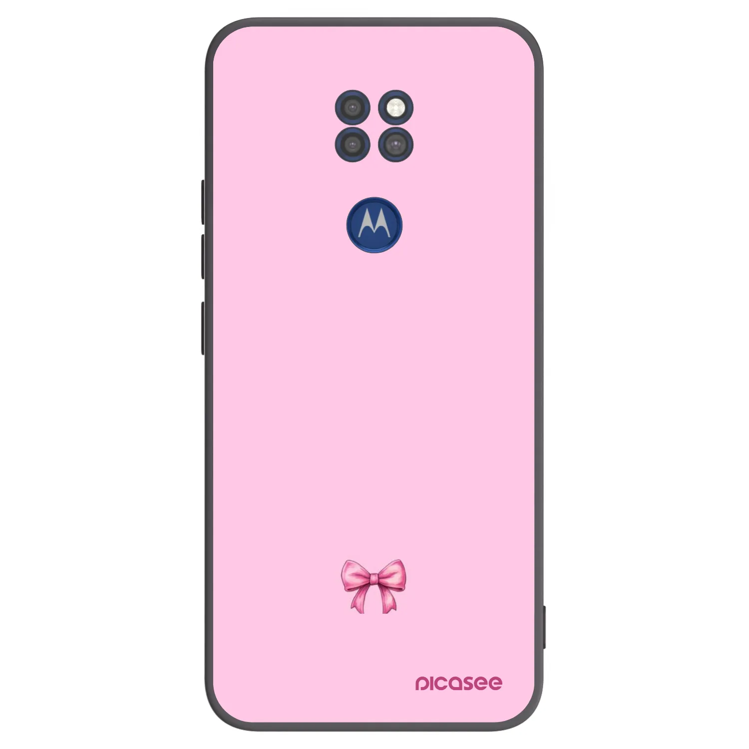 Picasee crna silikonska maskica za Motorola Moto G9 Play - Blush bow