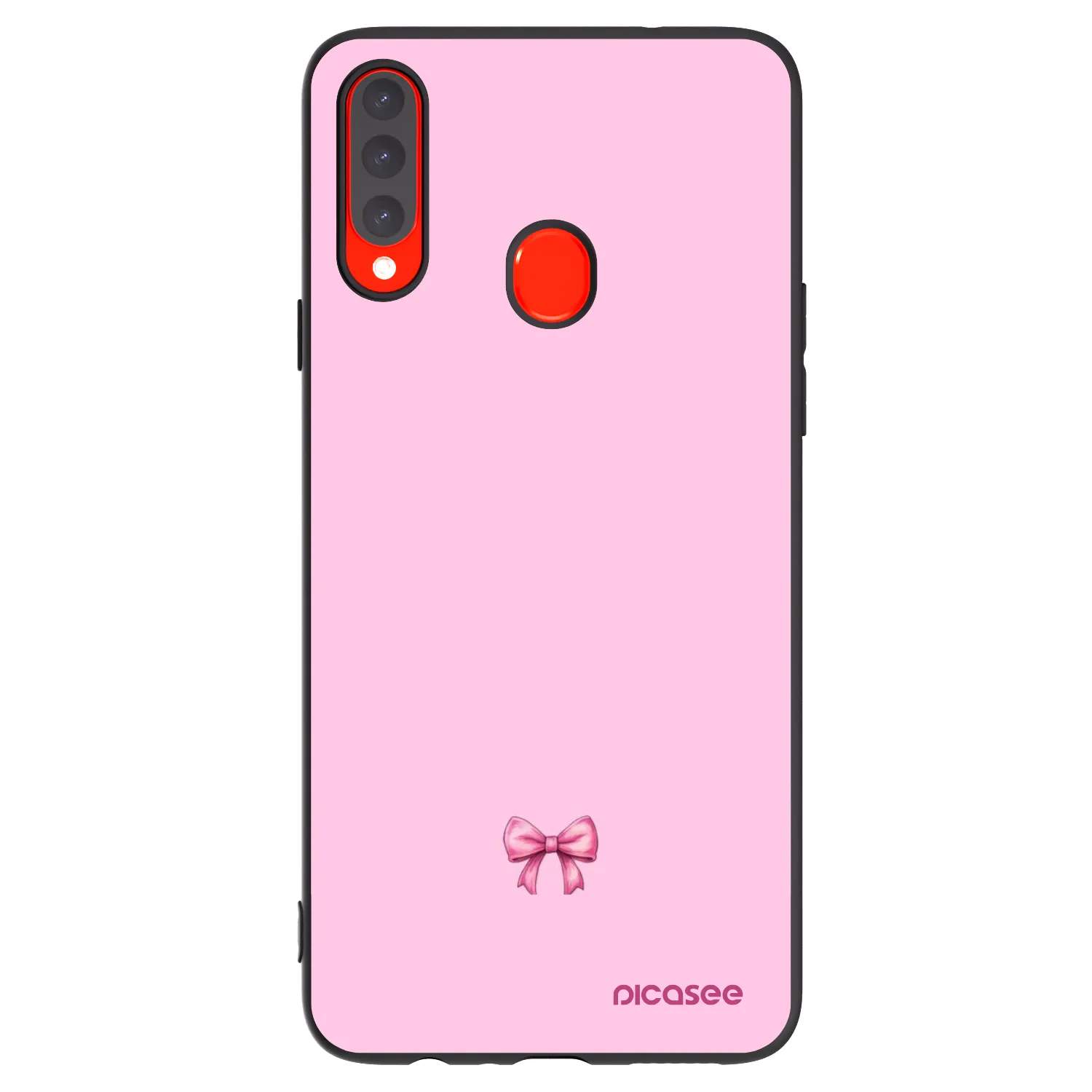 Picasee crna silikonska maskica za Samsung Galaxy A20s - Blush bow