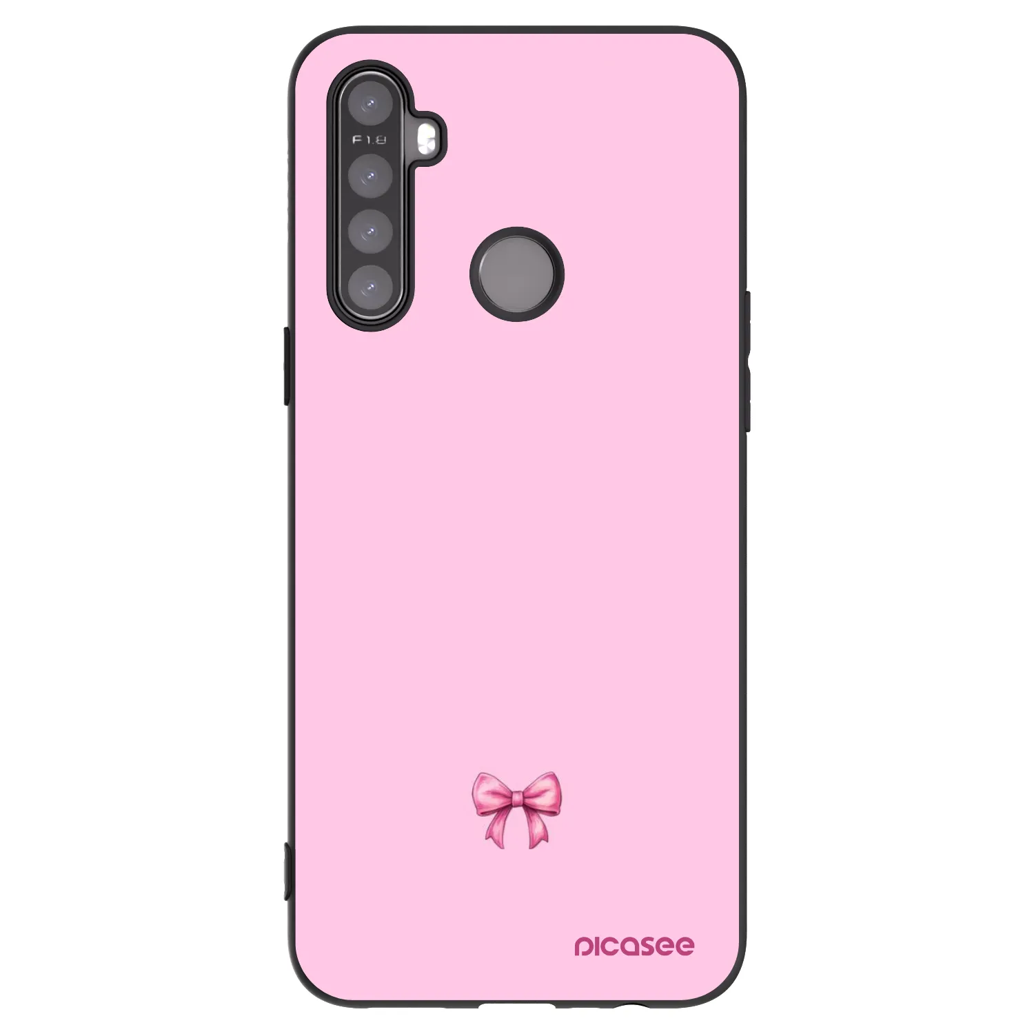 Picasee crna silikonska maskica za Realme 5 - Blush bow