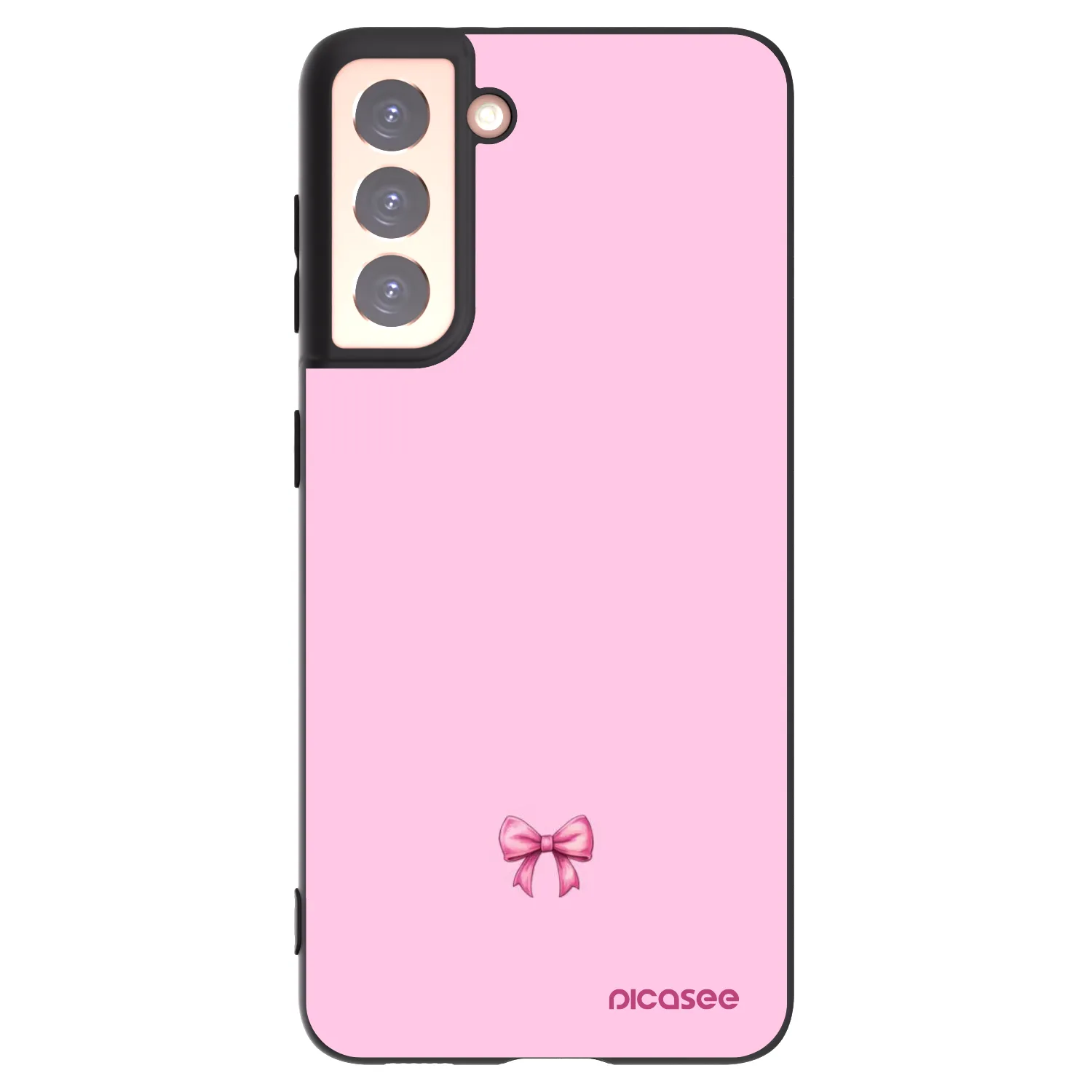 Picasee crna silikonska maskica za Samsung Galaxy S21 5G G991B - Blush bow
