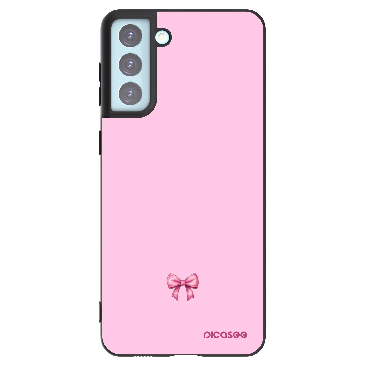 Picasee crna silikonska maskica za Samsung Galaxy S21+ 5G G996F - Blush bow
