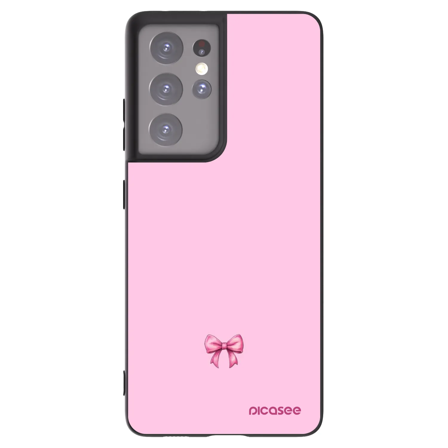Picasee crna silikonska maskica za Samsung Galaxy S21 Ultra 5G G998B - Blush bow