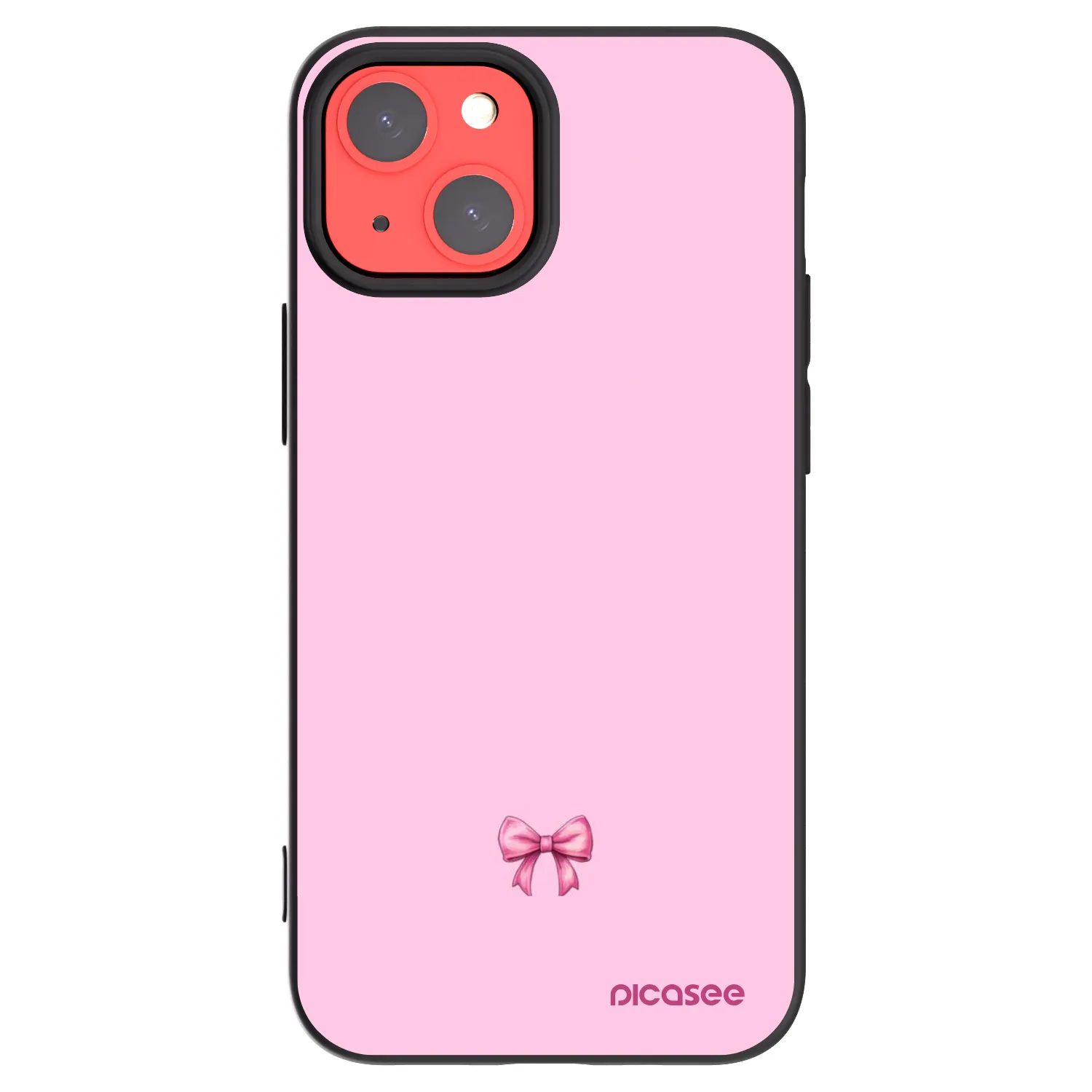 Picasee crna silikonska maskica za Apple iPhone 13 mini - Blush bow