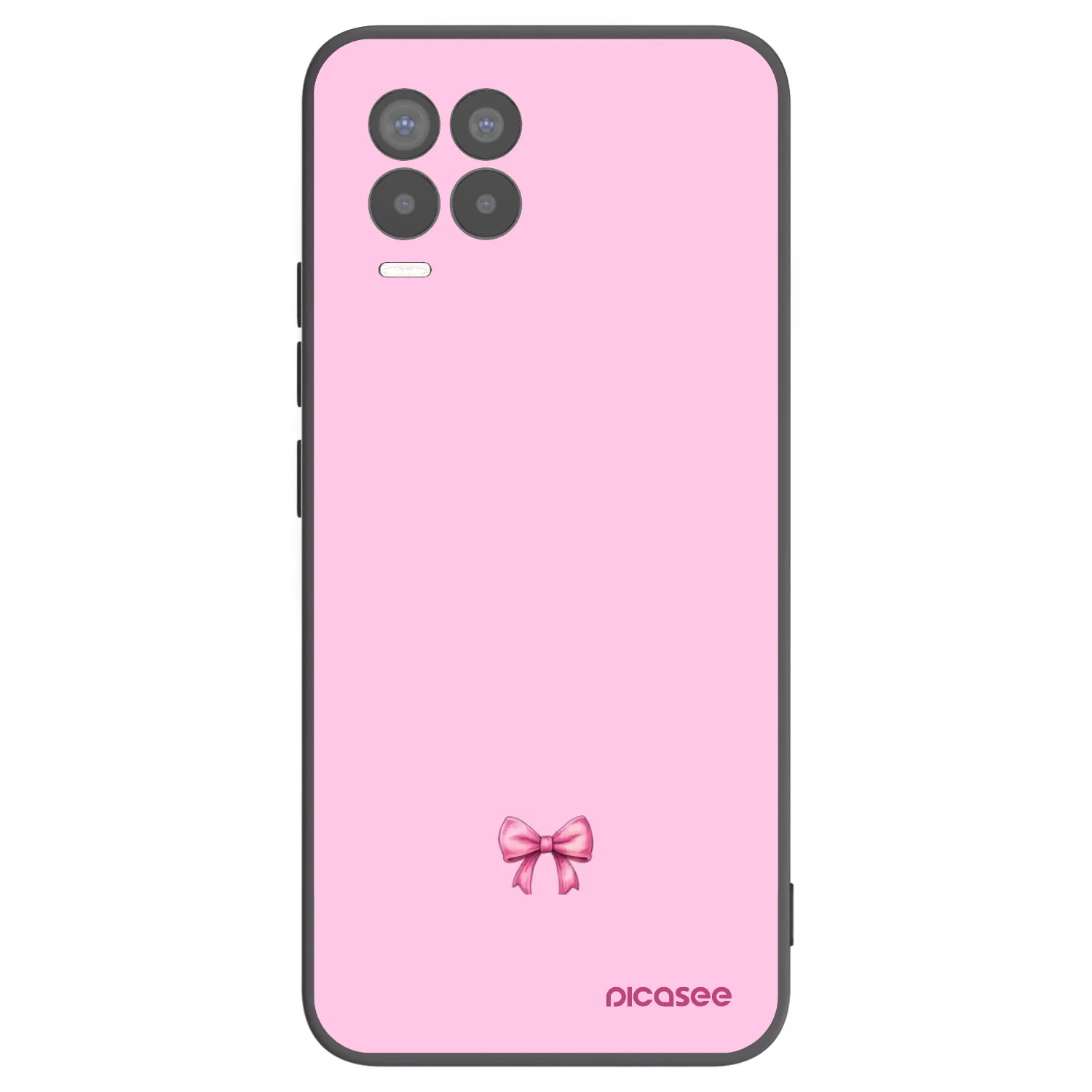 Picasee crna silikonska maskica za Realme 8 4G - Blush bow