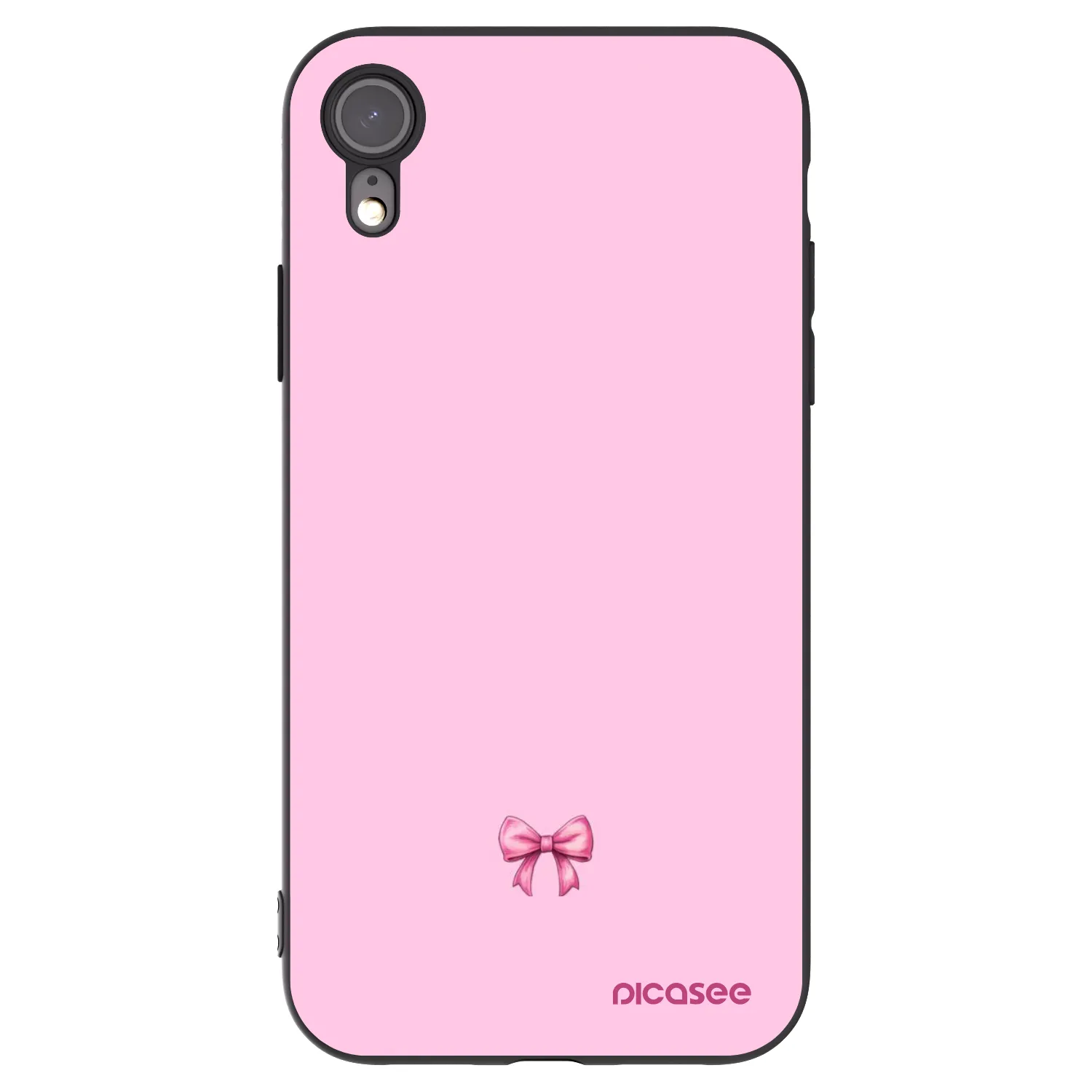 Picasee crna silikonska maskica za Apple iPhone XR - Blush bow