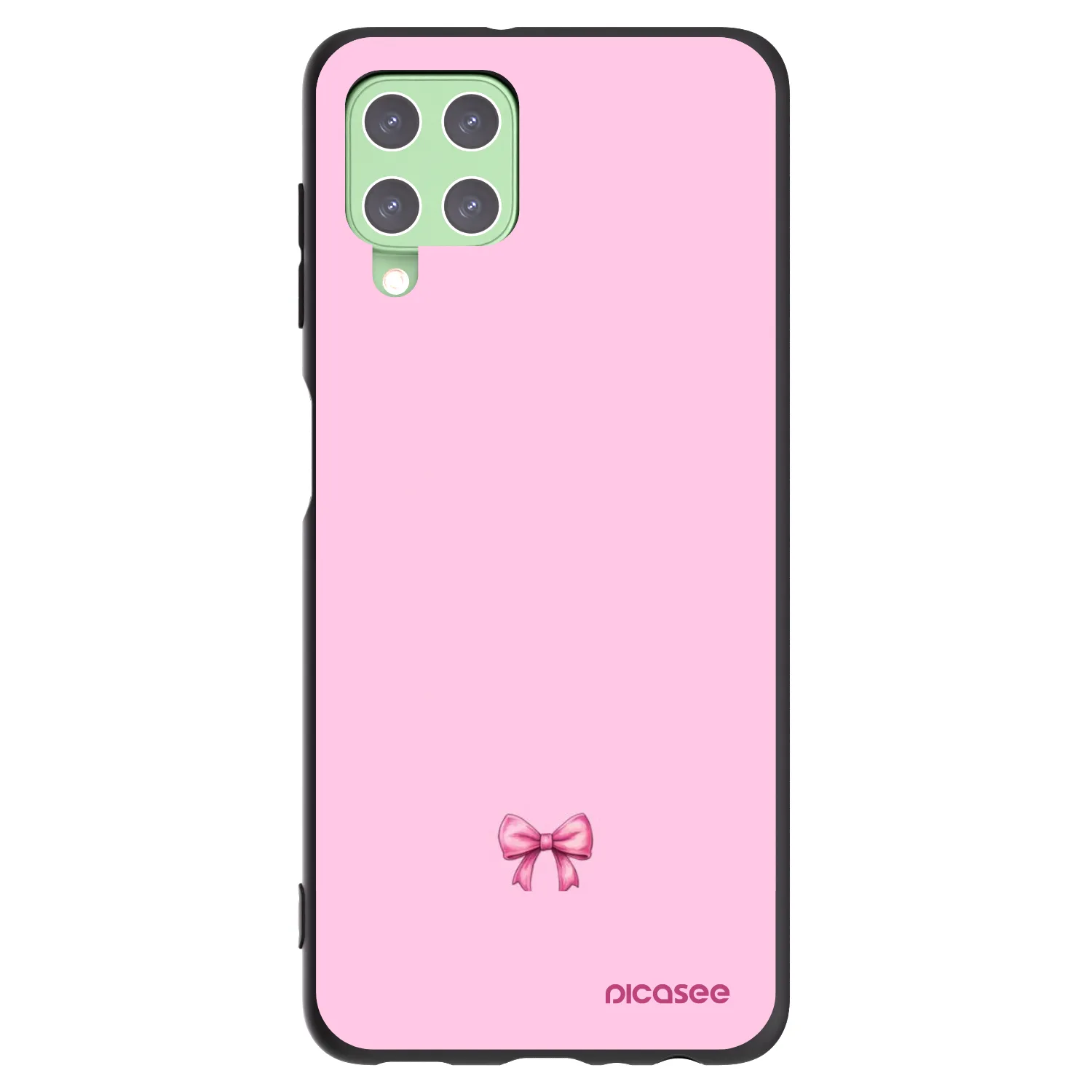 Picasee crna silikonska maskica za Samsung Galaxy A22 A225F 4G - Blush bow