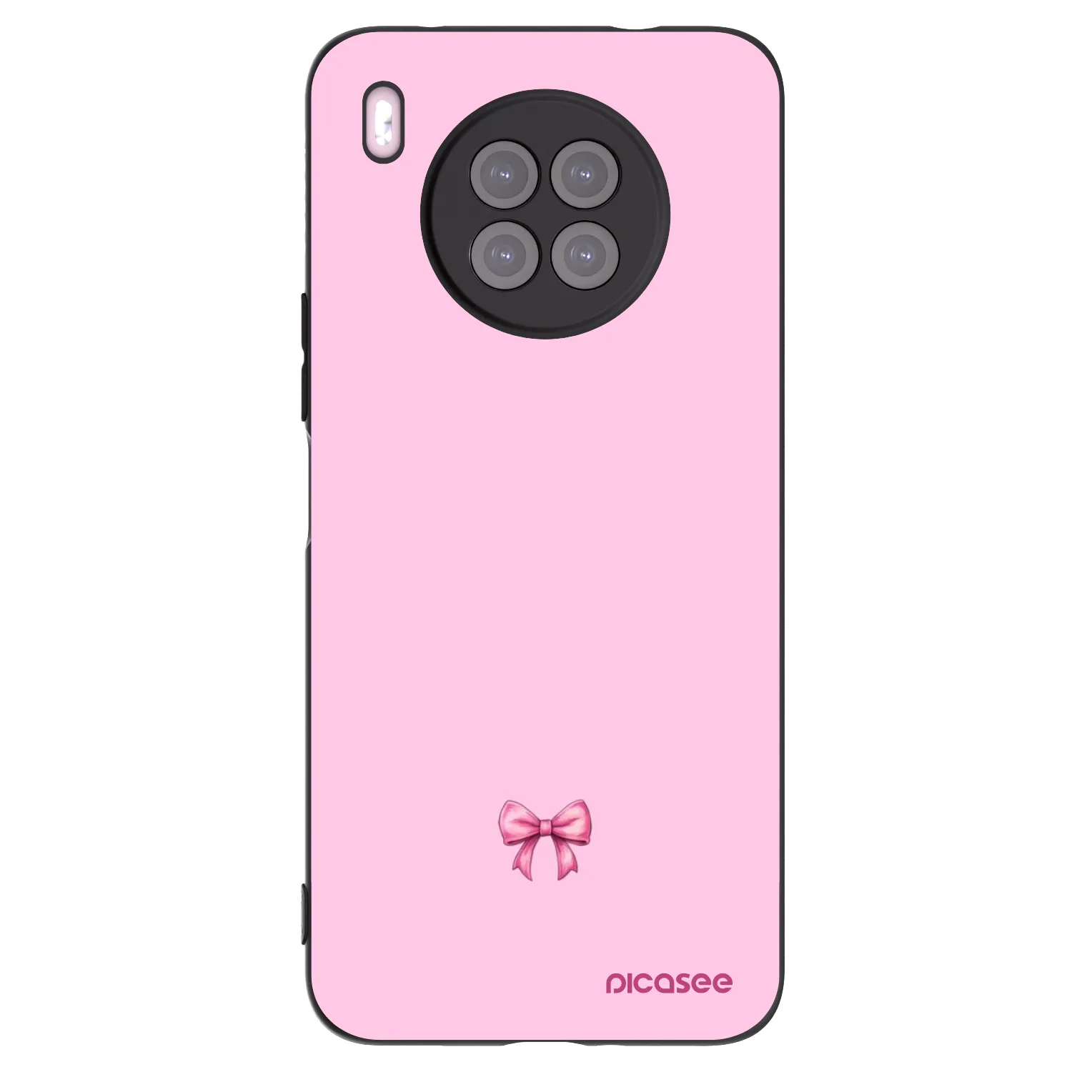 Picasee crna silikonska maskica za Huawei Nova 8i - Blush bow