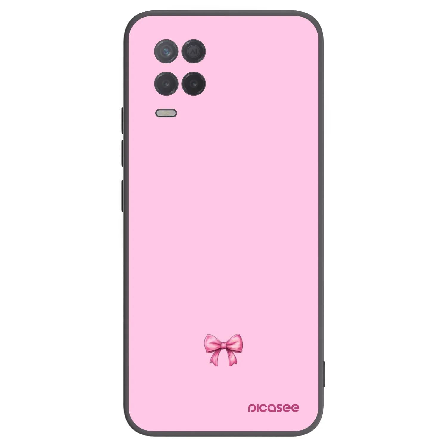 Picasee crna silikonska maskica za Realme 8 5G - Blush bow