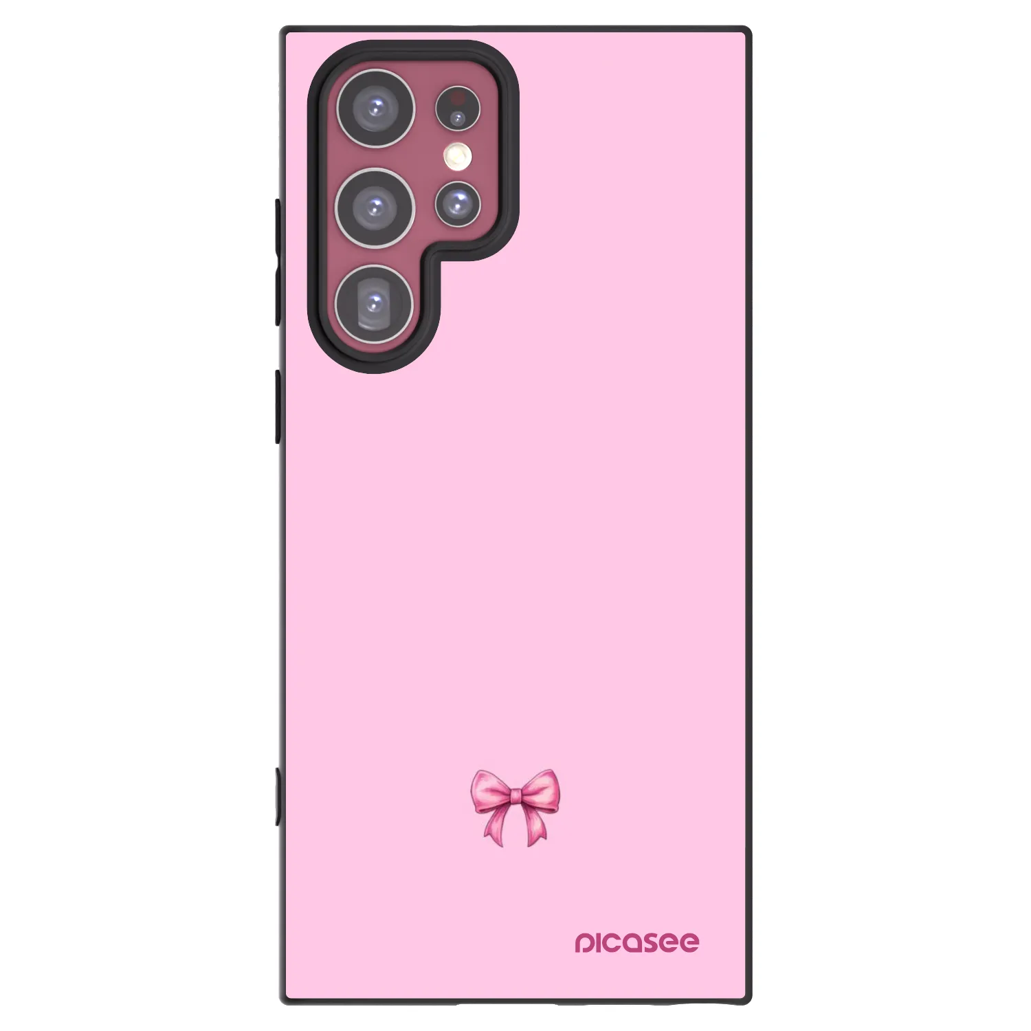 Picasee crna silikonska maskica za Samsung Galaxy S22 Ultra 5G - Blush bow